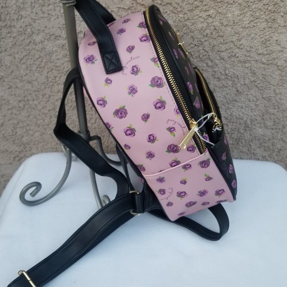 Juicy Couture Black Blooms at Night pull out pouch Backpack Brand New with tags main image 5